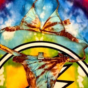 Vintage tie dye ombré lucky brand bikini